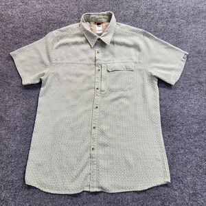 The North Face Shirt Mens XL Green Plaid Short Sleeve Button Up Outdoor